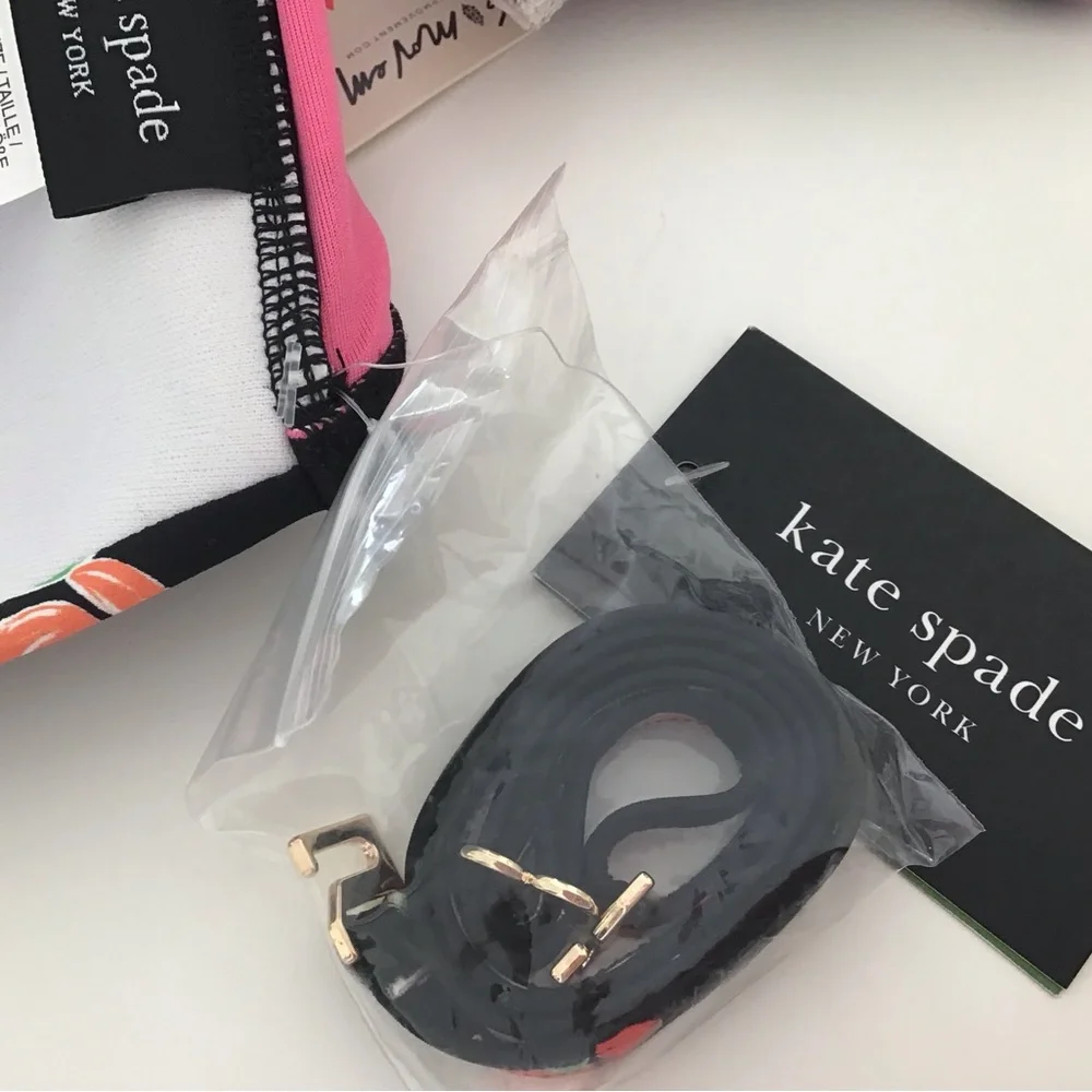 Kate Spade Bikini Two Piece Summer Fruit Bandeau Top With Removable Strap Medium